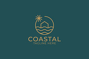 Coastal House Simply Line Logo Badge, a Branding & Logo Template by Signatoro (Thumbnail 1 of 3)