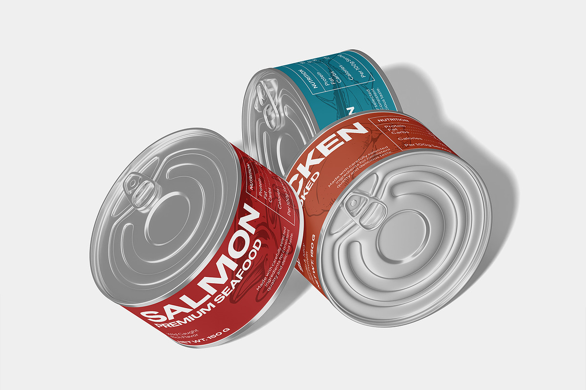 Pull-Tab Food Tin Mockup, a Packaging Mockup by Permadi Creative (Photo 4 of 5)