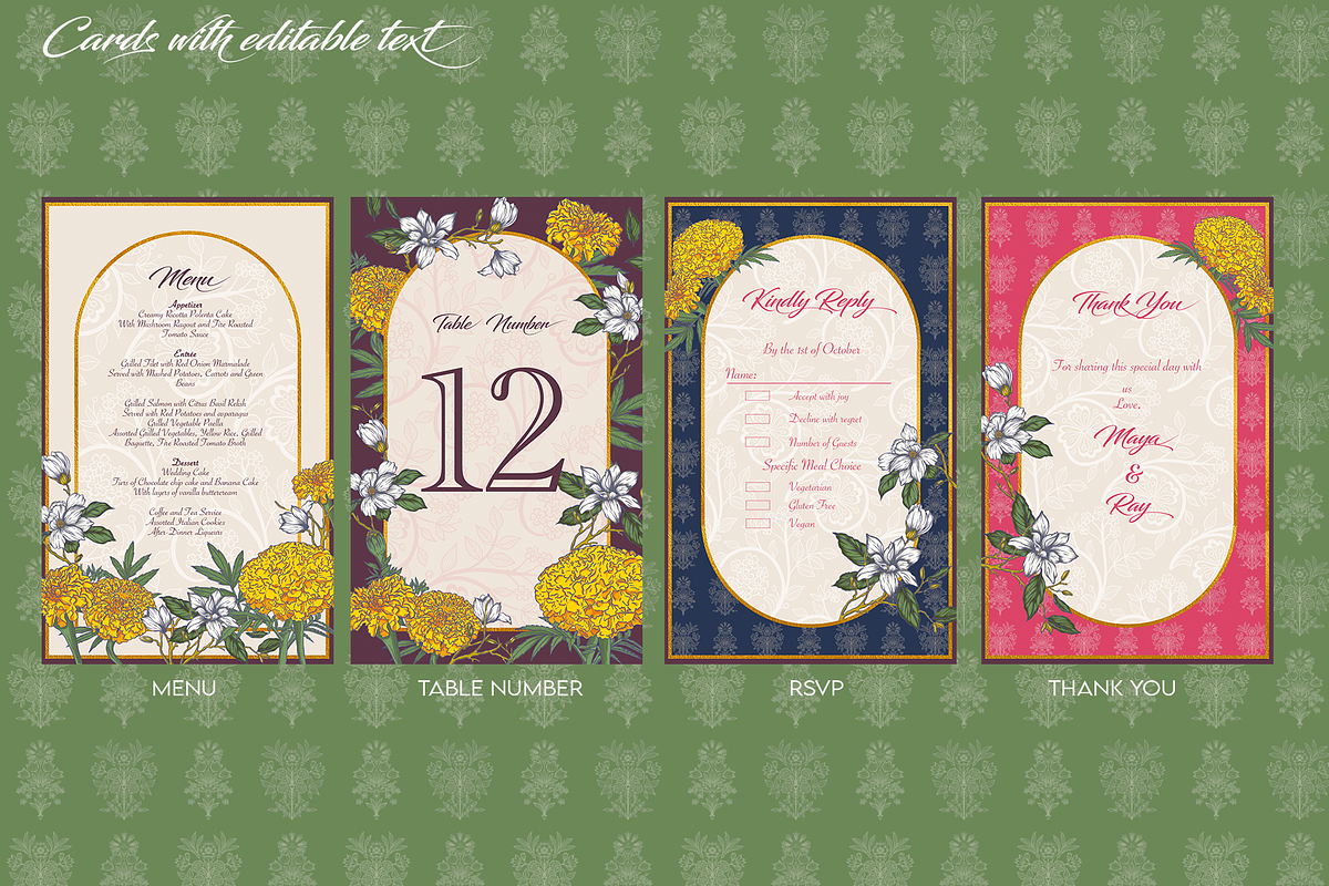 Indian Garden Wedding E-Card Suite, an Invitation Template by MenoMelo Studio (Photo 4 of 4)