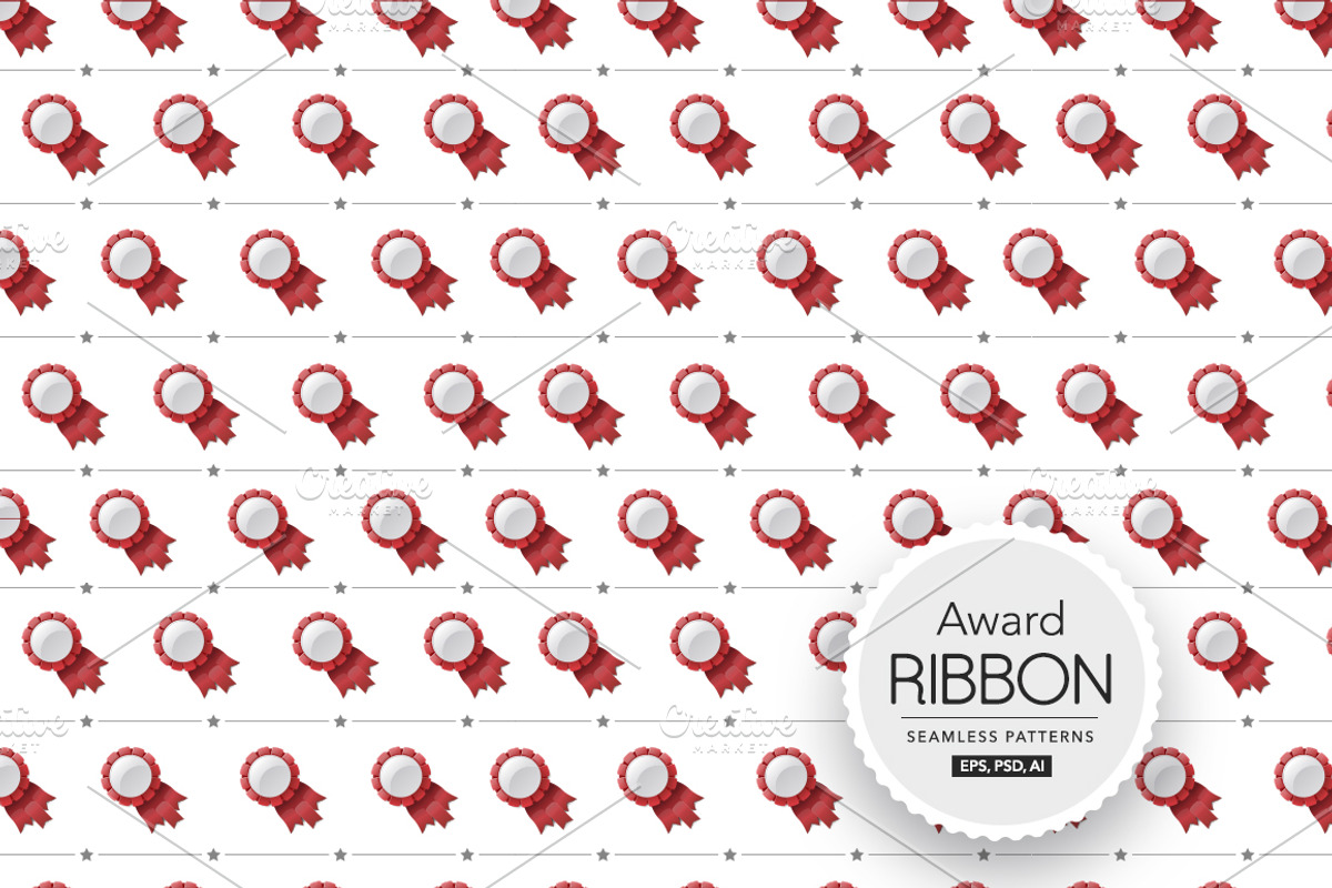 Award Ribbon Seamless Pattern, a Pattern Graphic by ToozDesign (Photo 4 of 10)