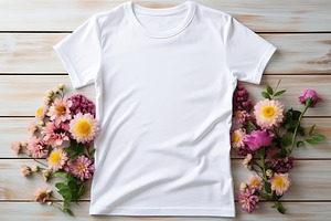 Blank white t-shirt mockup for front, an Animal Photo by Pixeness Studio