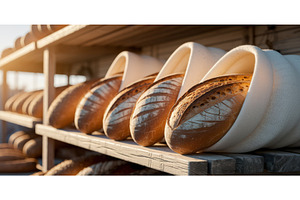 Freshly baked artisan bread loaves, an Illustration by tilialucida