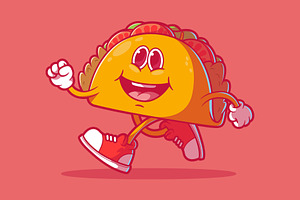 The Running Taco!, a Food Illustration by pedrors