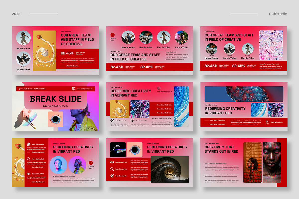 Red Creative Keynote Template, a Presentation Template by fluffstudio (Photo 3 of 4)