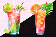 Tropical Cocktails Clipart, a Food Illustration by LekoArt (Thumbnail 4 of 10)