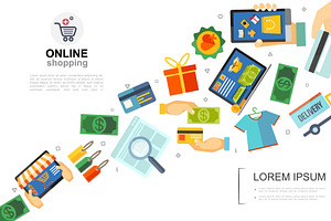 Flat e-commerce colorful template