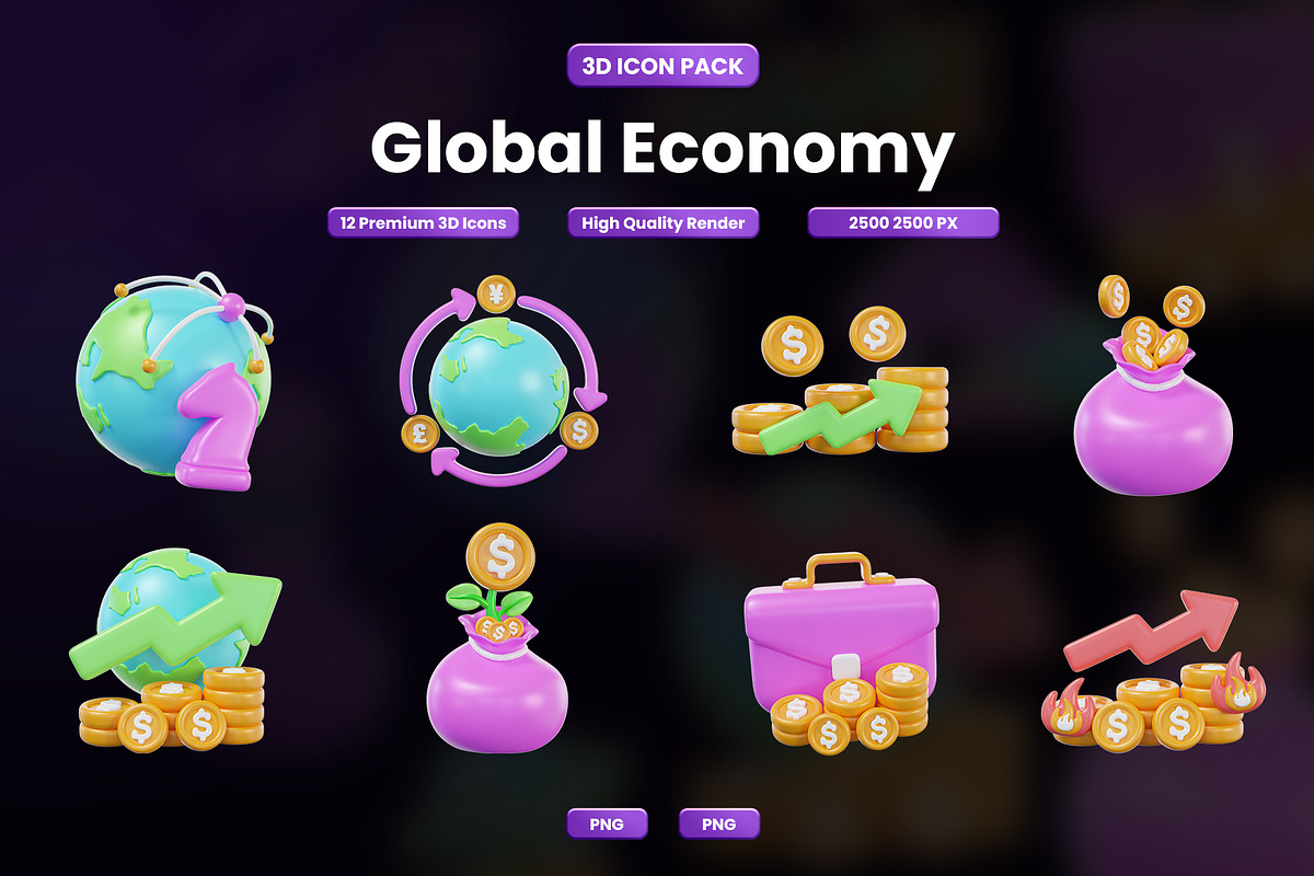 Global Economy 3D Icon Pack, an Object Graphic by Artnivora.Std (Photo 1 of 4)
