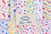 Seamless Watercolour Flower Papers, a Pattern Graphic by Natural Planners (Thumbnail 1 of 3)