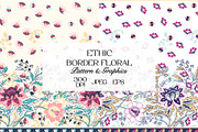 Ethnic Border Floral Pattern, a Pattern Graphic by StudioGlouna (Thumbnail 1 of 9)