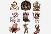 Western Gothic Cowboy Halloween, a Seasonal Illustration by Tanya Kart (Thumbnail 6 of 10)