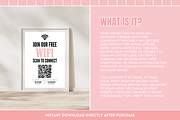 Pink & Black WiFi QR Code Sign, a Stationery Template by SunshineStudioBoutique (Thumbnail 2 of 10)