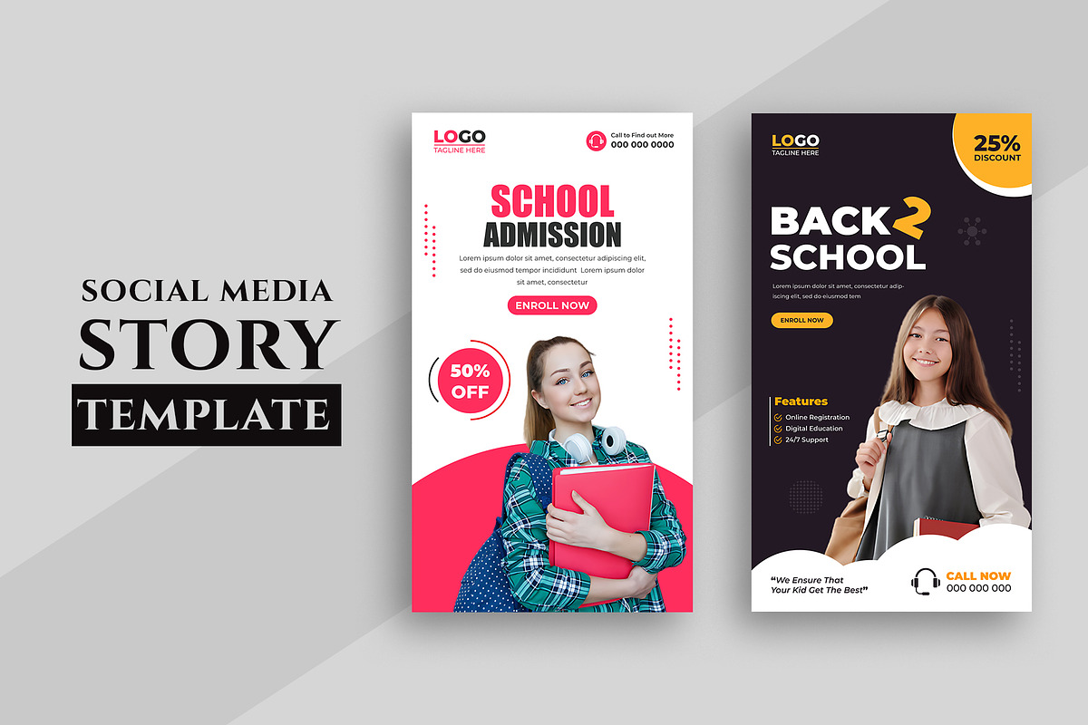 Back to School Social Media Stories, a Social Media Template by nandinigraphics