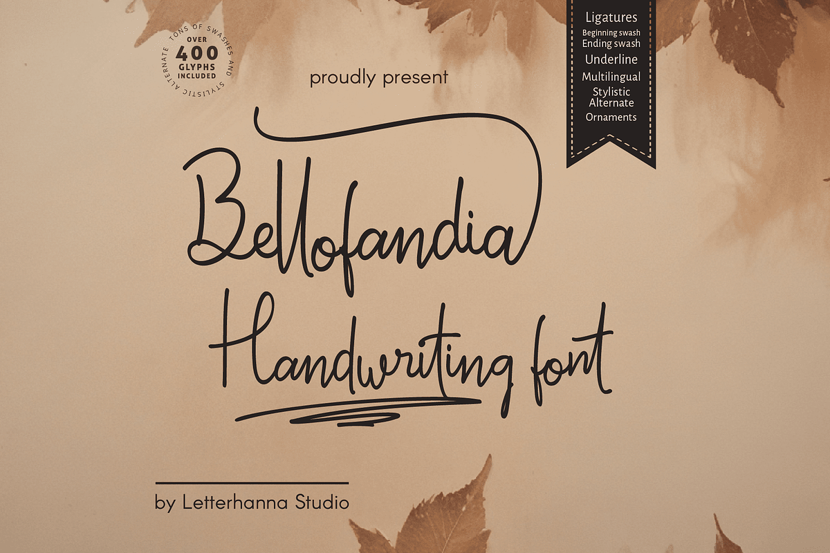 Bellofandia Font, a Handwritten Font by Letterhanna Studio (Photo 1 of 15)