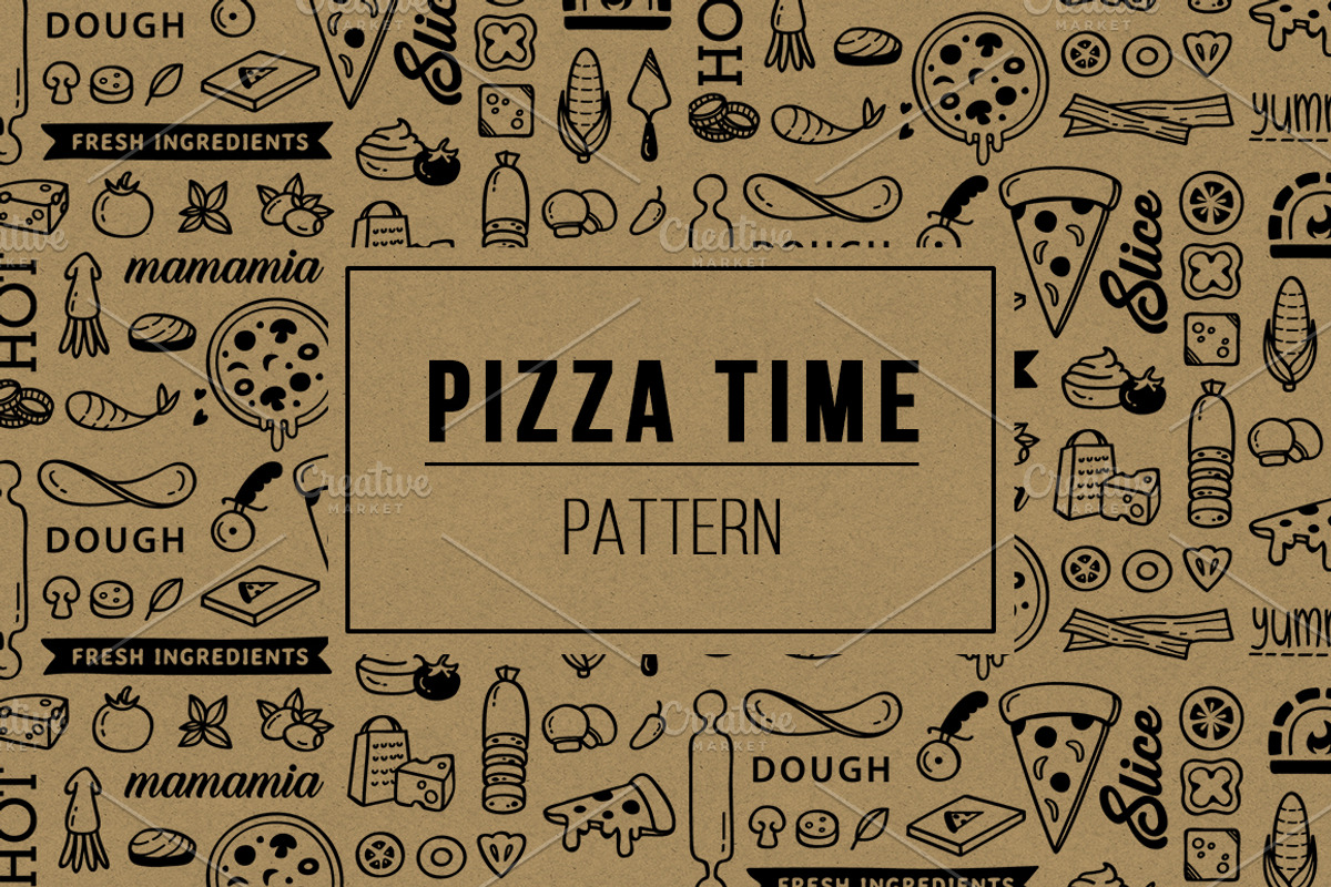 Pizza Pattern, a Pattern Graphic by Ladle&co. (Photo 1 of 4)