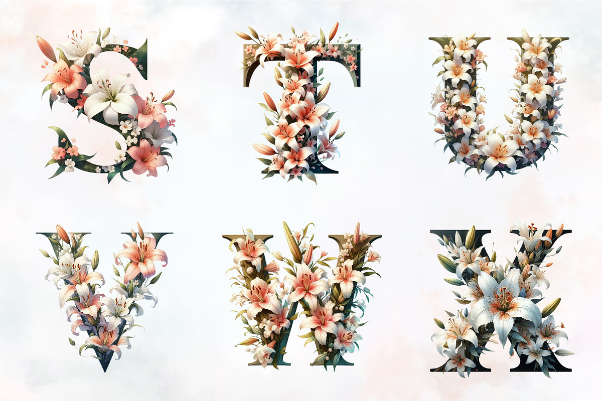 mother's day floral alphabet png, an Illustration by RobertsArt (Photo 2 of 7)