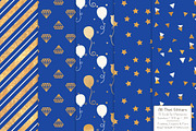 Royal Blue Gold Foil Digital Paper, a Pattern Graphic by Amanda Ilkov (Thumbnail 2 of 4)