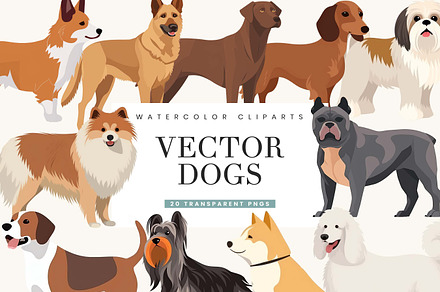 Vector Dogs Clipart Bundle, an Animal Illustration by BusyDaydesign