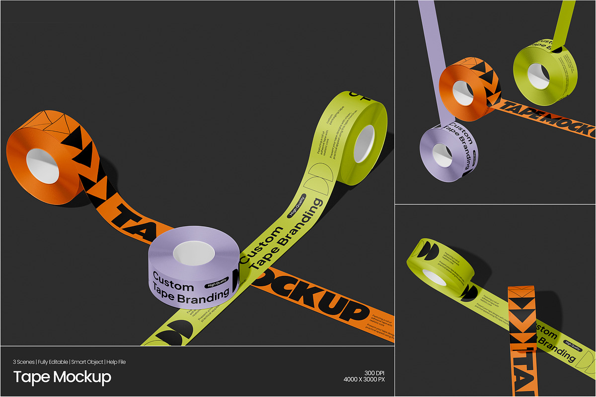 Tape Mockup, a Merchandise Mockup by Permadi Creative (Photo 1 of 5)