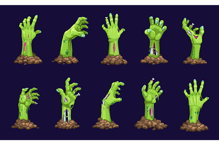 Cartoon zombie hands, an Illustration by Vector Tradition
