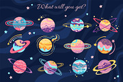 Fantasy planets cartoon illustration, a Decorative Illustration by Neliakott ♥ (Thumbnail 4 of 8)