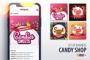 Candy Sweets Social Media Banners, a Social Media Template by Leo Edition (Thumbnail 1 of 4)