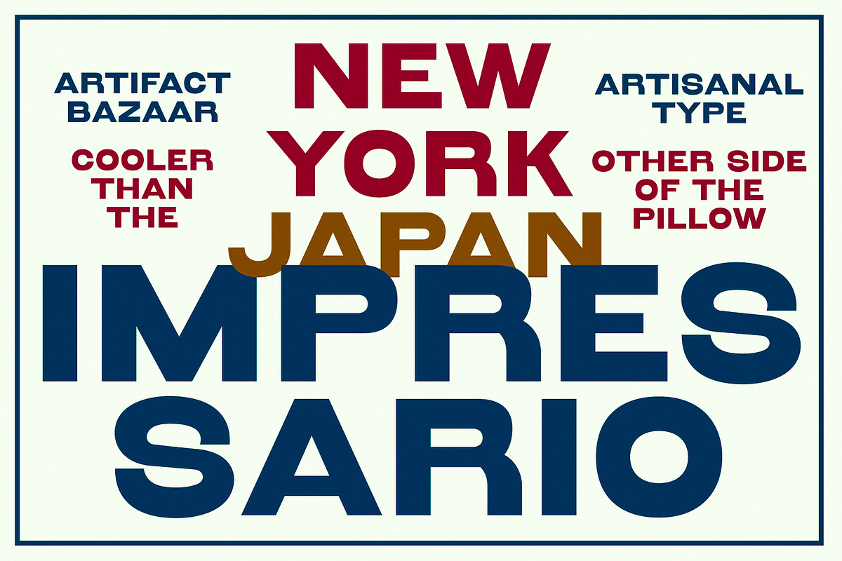 Impressario | Vintage Grotesk, a Sans Serif Font by Artifact Bazaar (Photo 1 of 8)