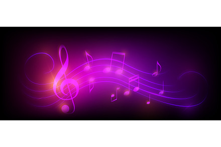 Music notes, clef musical with sheet
