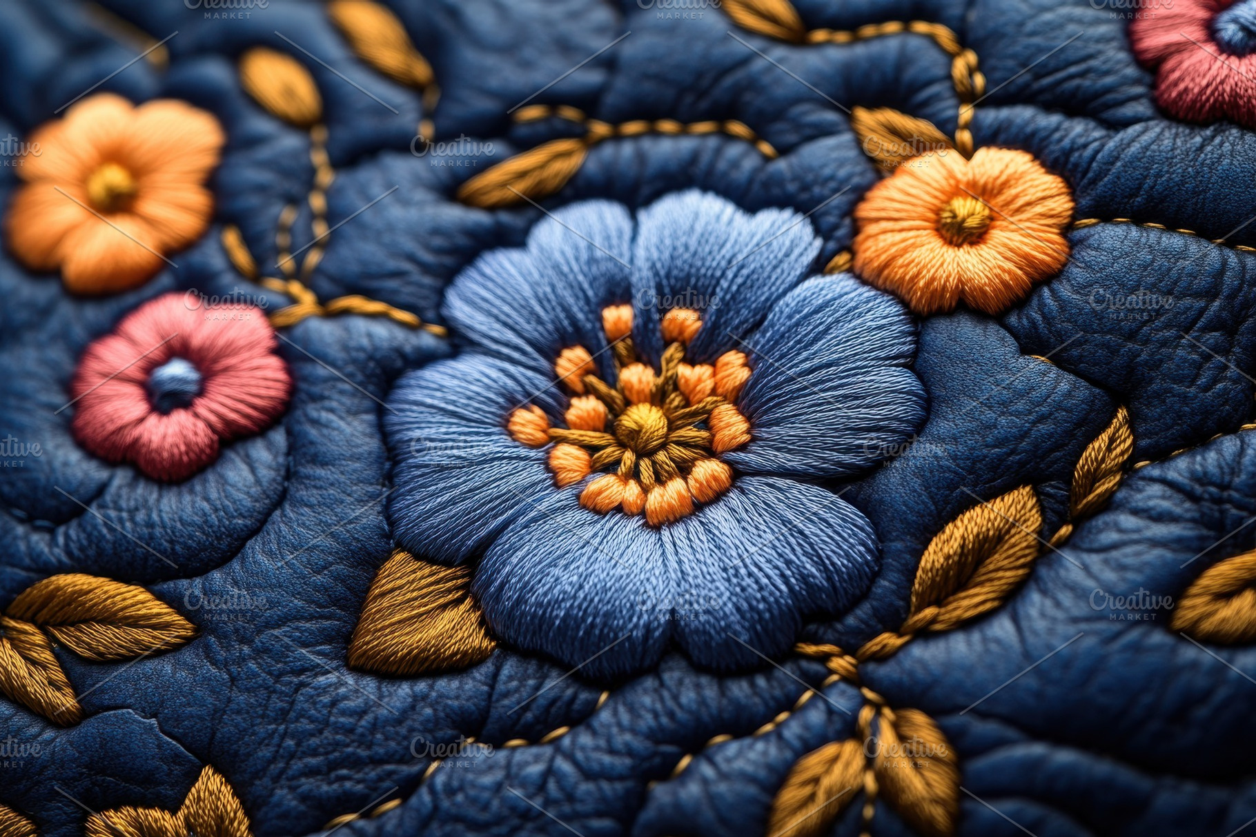 Intricate embroidery featuring vibra, a Photo by Tanuart