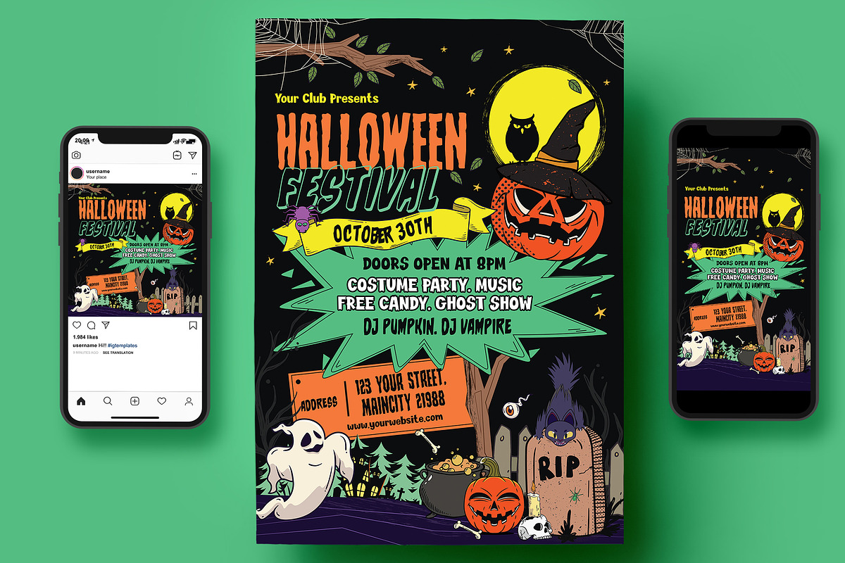 Halloween Flyer, a Flyer Template by Creativestoree (Photo 3 of 5)