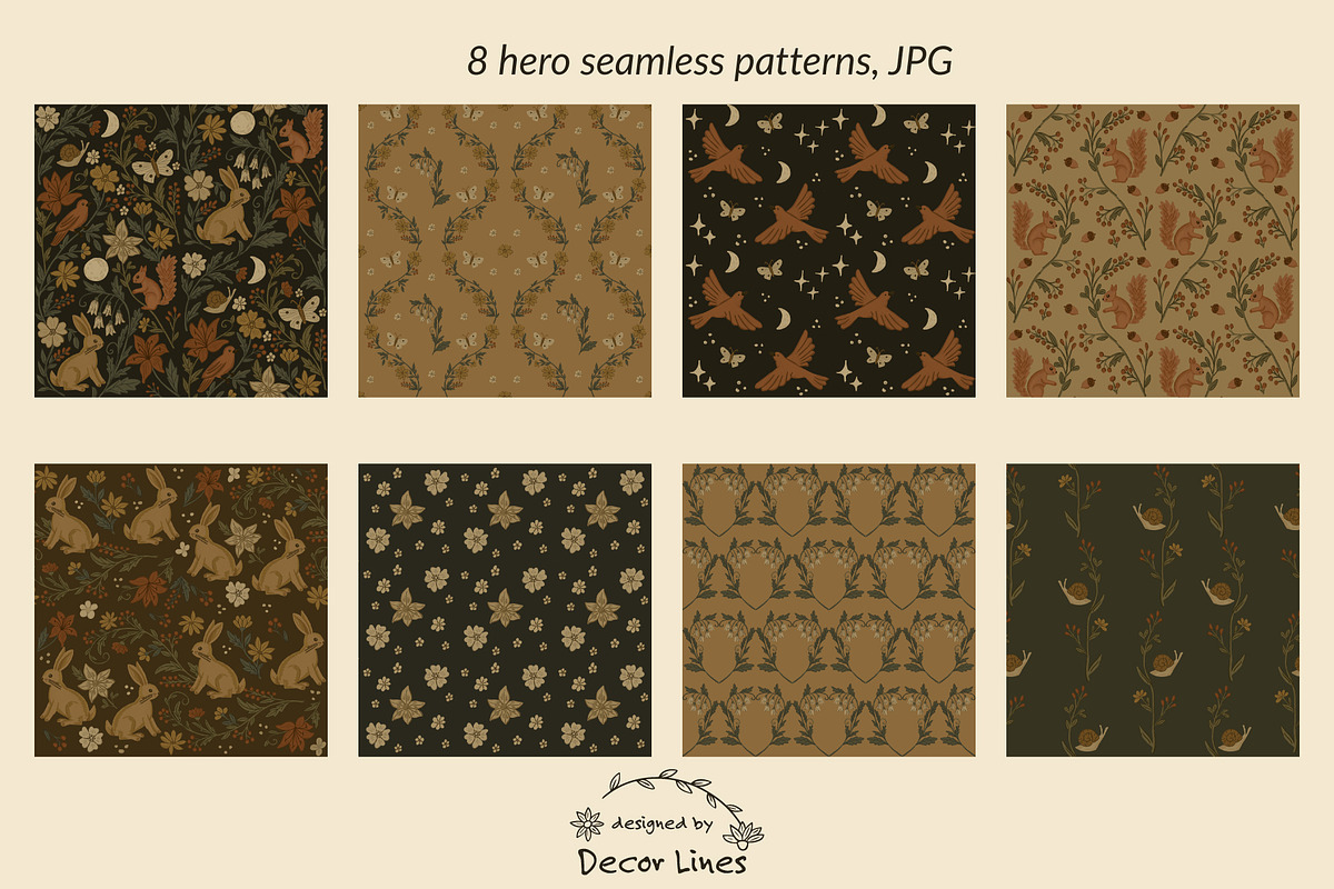 Woodland Seamless Pattern Bundle, a Pattern Graphic by Decor Lines (Photo 3 of 8)