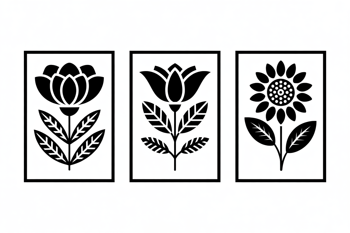 Minimal Flower Laser Cut Silhouette, an Illustration by Amazin_art (Photo 9 of 11)