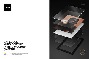 Exploded View Acrylic Print Mockup, a Merchandise Mockup by creatsy5