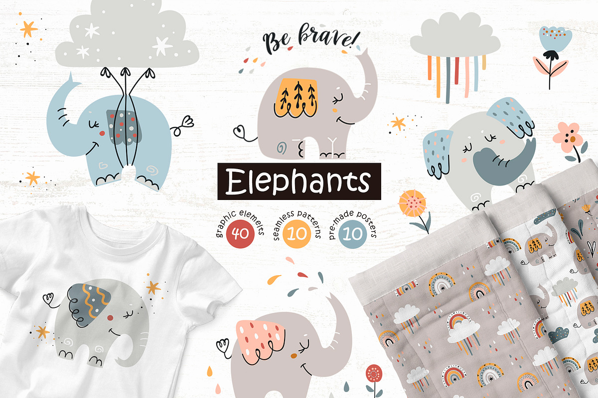 Boho elephants Collection, a Graphic by Nafanya (Photo 1 of 11)