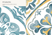 Azulejos watercolor tiles & Patterns, a Pattern Graphic by Jenny Quince (Thumbnail 9 of 12)