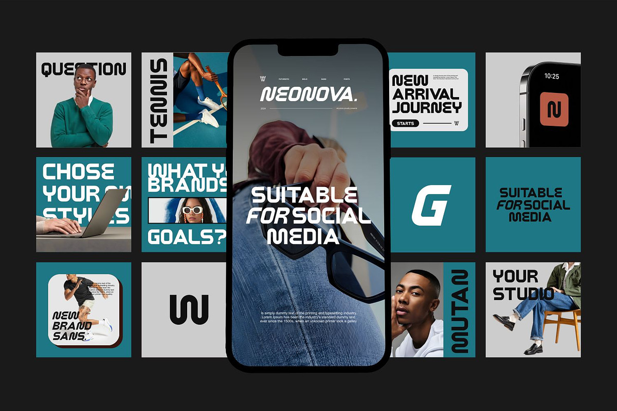 NEONOVA Profesional Geometric Font, a Sans Serif Font by WhymoreArt (Photo 5 of 9)