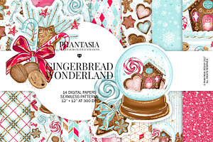 Christmas Gingerbread Digital Paper