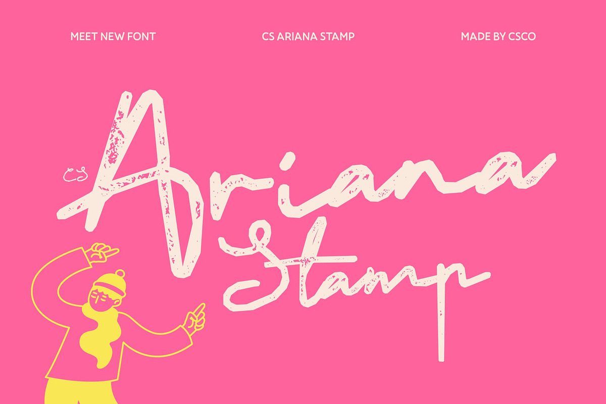 CS Ariana Stamp, a Script Font by Craft Supply Co. (Photo 1 of 8)