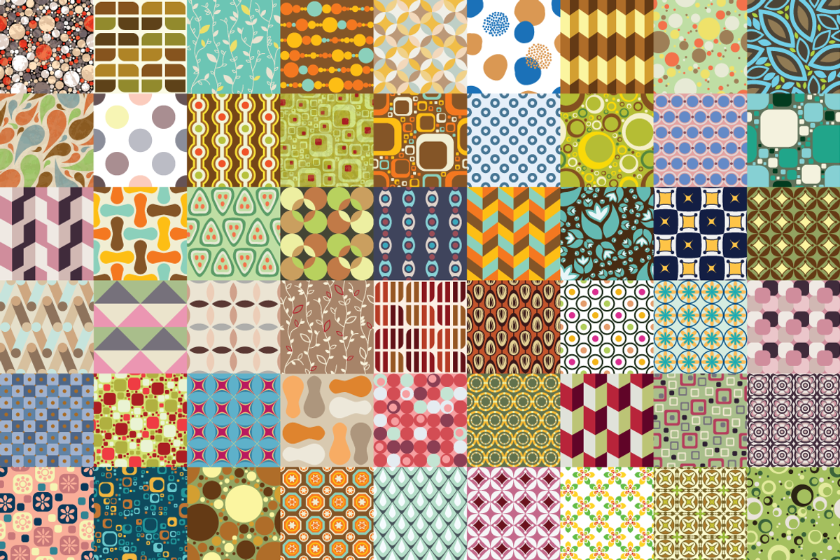 Retro patterns collection, a Pattern Graphic by marusdesign (Photo 2 of 2)