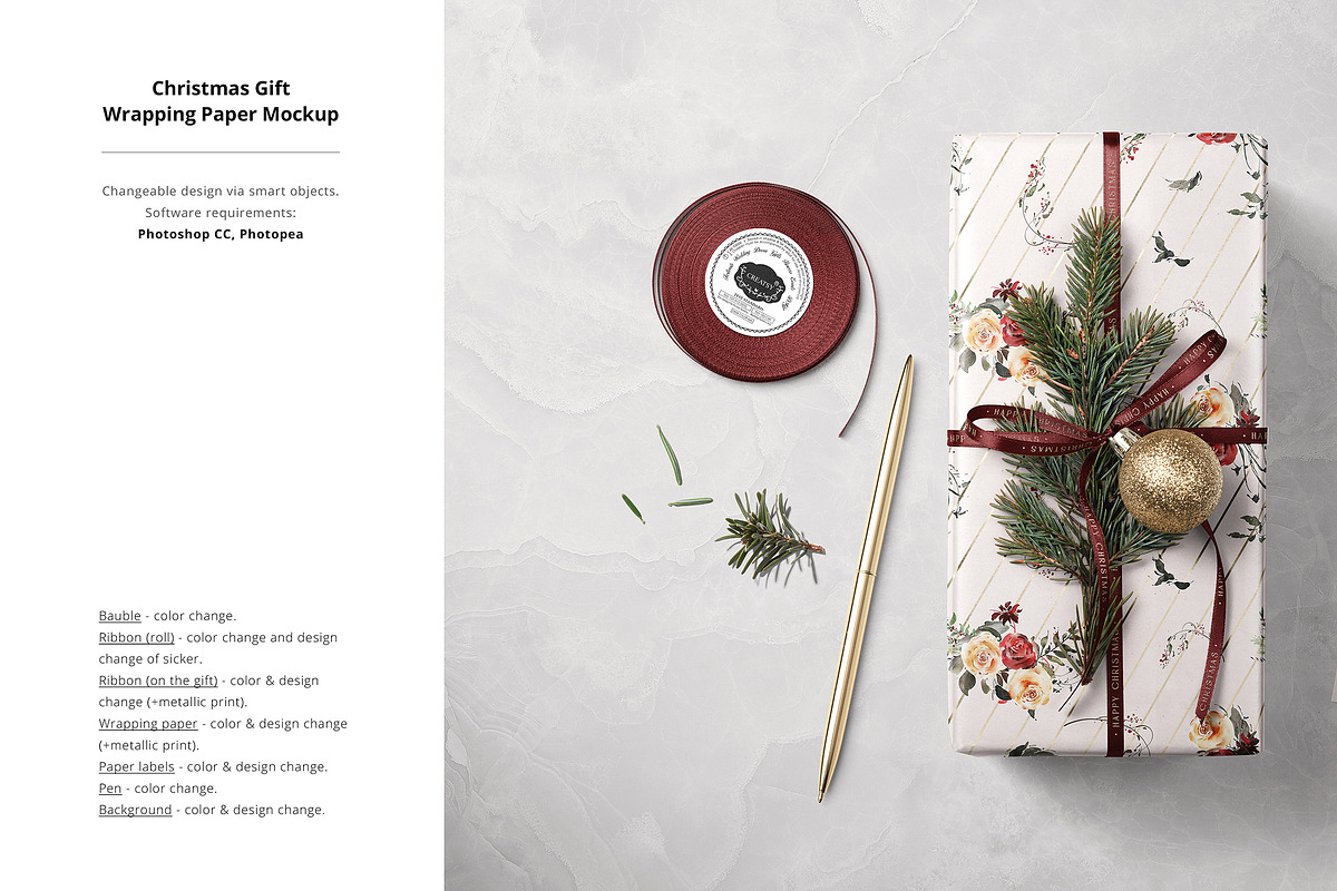 Christmas Decor & Wrapping Mockup, a Packaging Mockup by creatsy5 (Photo 17 of 26)