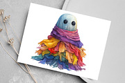Watercolor Funny Autumn Ghost PNG, a Seasonal Illustration by Canvas Craft (Thumbnail 6 of 8)