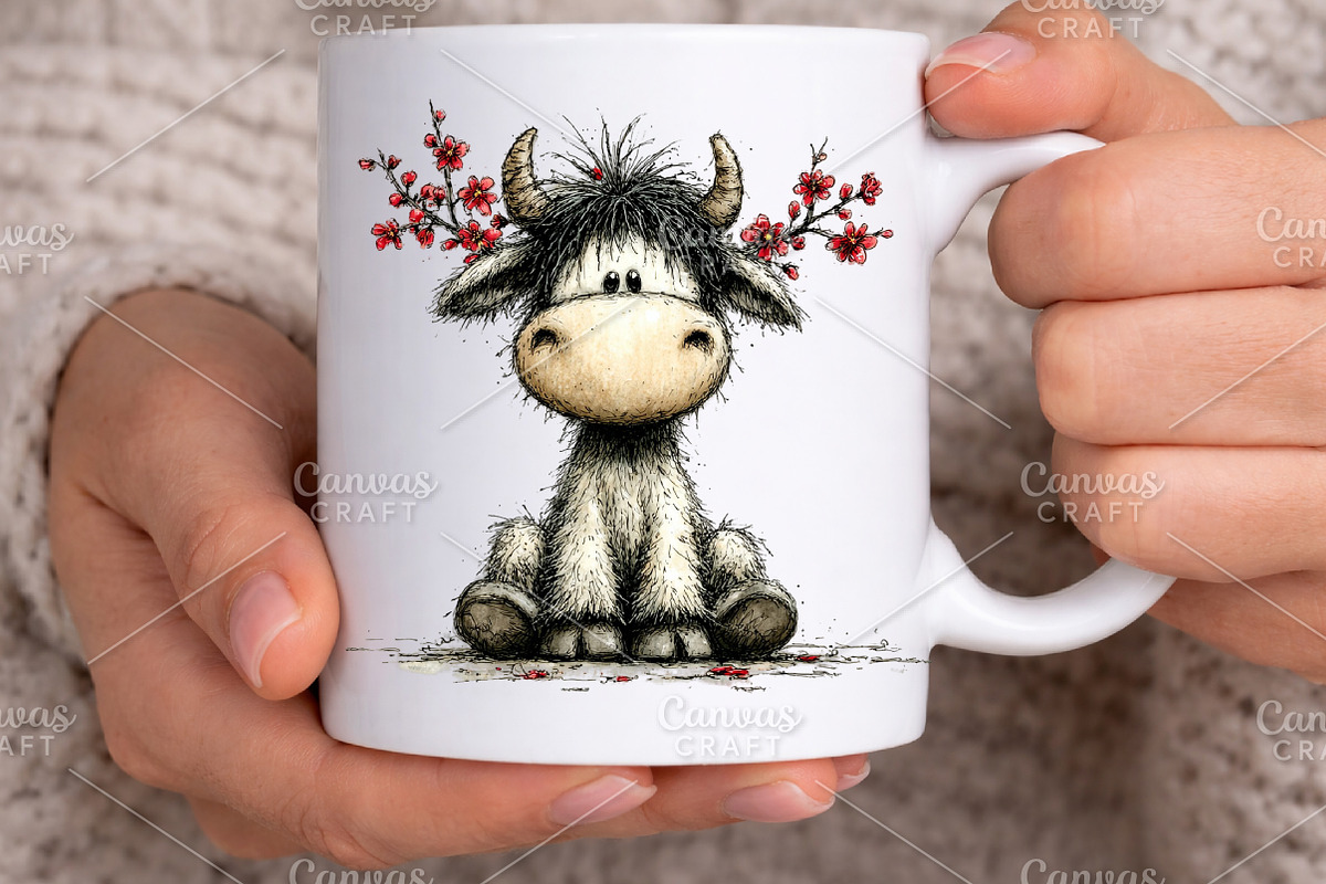 Watercolor Spring Cow Clipart Bundle, an Illustration by Canvas Craft (Photo 6 of 7)