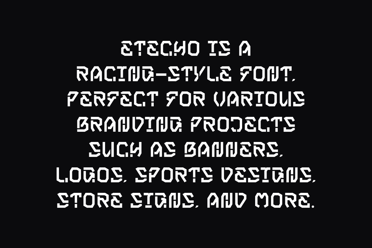 Etecho - Stencil Tech Font, a Sans Serif Font by Iqsiart Studio (Photo 5 of 7)