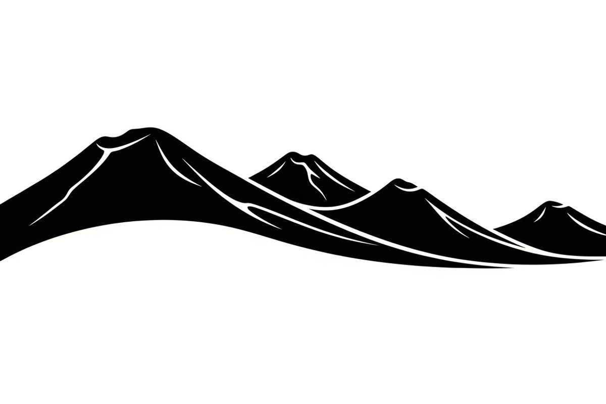 collection of volcano silhouettes, an Illustration by Amazin_art (Photo 11 of 31)