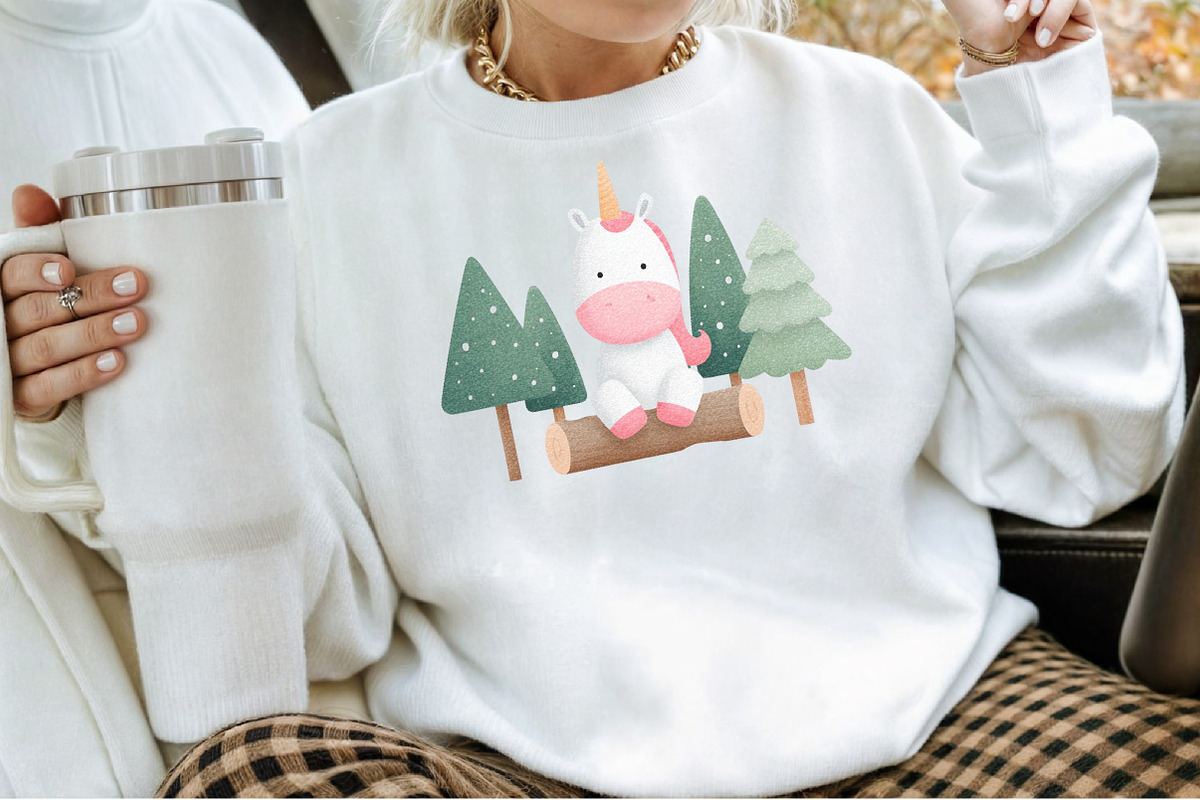 Christmas Unicorn Clipart Sublimatio, an Illustration by Sublimation Artist (Photo 4 of 6)