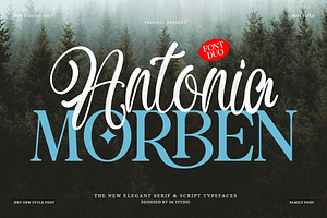 Antonia Morben Font Duo, a Script Font by IM Studio