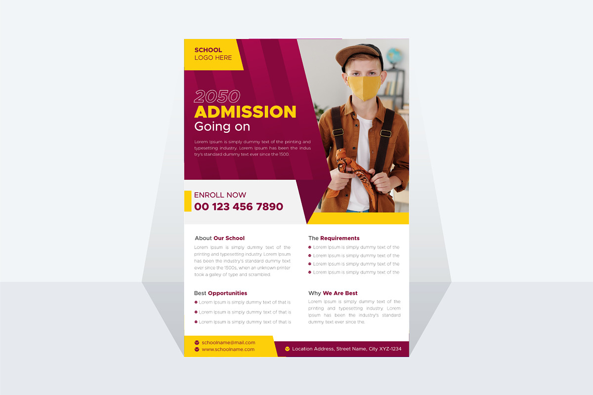 Admission Flyer Design, a Flyer Template by MxVect Stock (Photo 2 of 3)