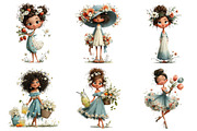 Whimsical Summer Girls Clipart, a Seasonal Illustration by Daily.Designs (Thumbnail 4 of 4)