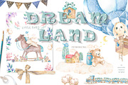 Dream Land Watercolor cute Bunnys, an Animal Illustration by Ann Art Houze (Thumbnail 1 of 6)
