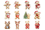 Cute Christmas Teddy Bear Clipart, an Illustration by Design Market (Thumbnail 3 of 3)