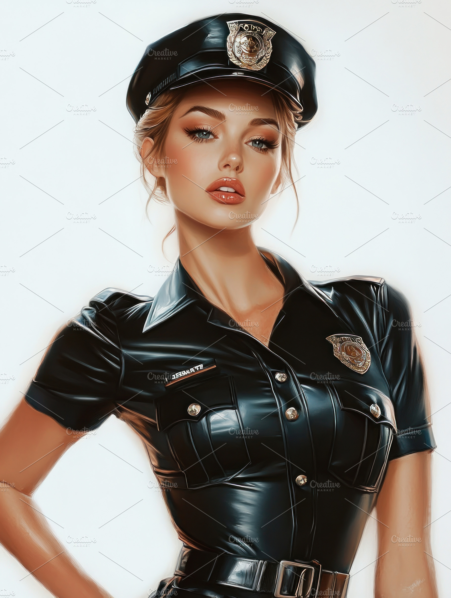 female cop on white background, a Photo by Pictures for you!!!!!!!!!